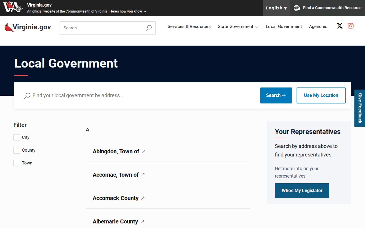 Dillwyn warrant search, Virginia local-government directory for the town