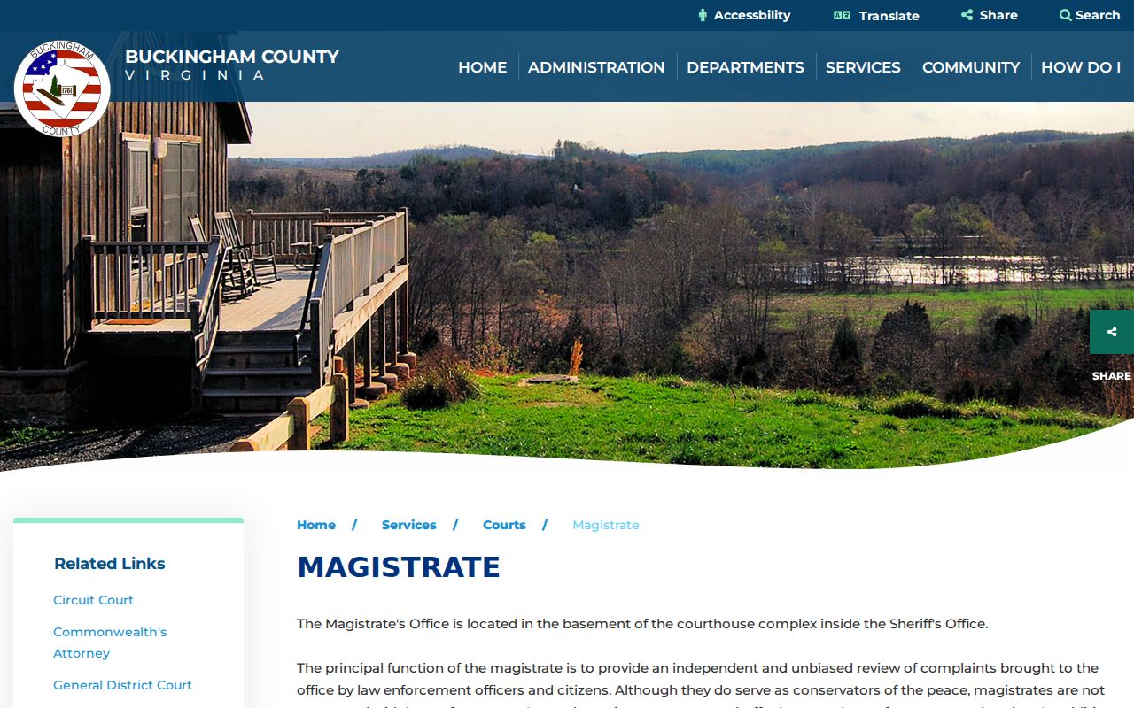 Buckingham County warrant records, magistrate office process information
